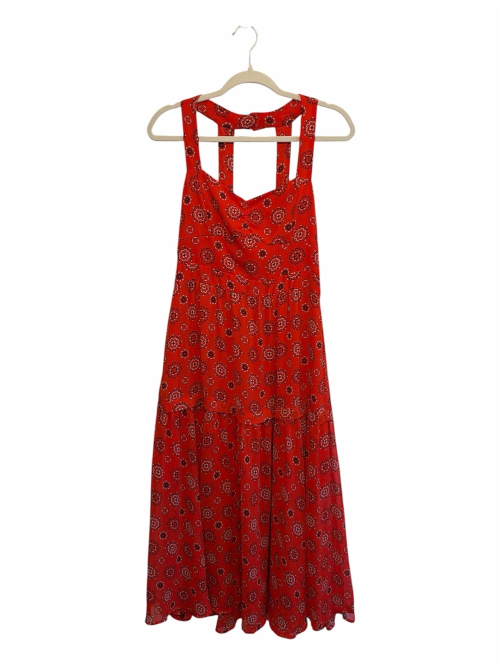 Marissa Webb Red Printed Sleeveless Maxi Dress